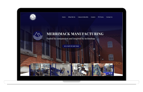 Merrimack Manufacturing Website Screenshot